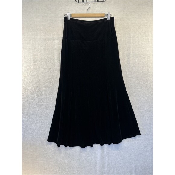 Paper Doll Black Velvet Skirt Womens Med Long Maxi Whimsygoth Boho Witchy - Picture 11 of 11